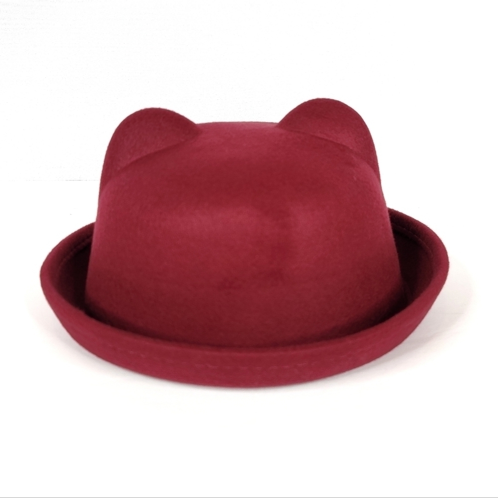 Felt Bowler Hat with Cat Ears NWOT